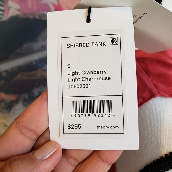 *NEW*Theory shirred tank light cranberry 1… - Picture 10 of 12